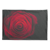 Vintage rote Rose auf schwarzem Hintergrund Kissenbezug (Rückseite)