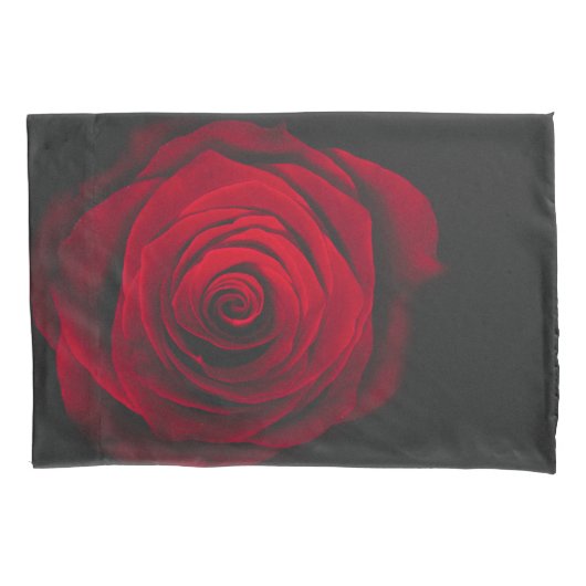 Vintage rote Rose auf schwarzem Hintergrund Kissenbezug (Vorderseite)
