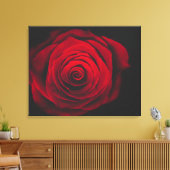 Vintage rote Rose auf schwarzem Hintergrund Leinwanddruck (Insitu (Wohnzimmer))