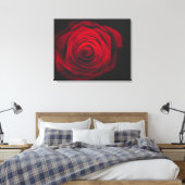 Vintage rote Rose auf schwarzem Hintergrund Leinwanddruck (Insitu (Schlafzimmer))