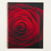 Vintage rote Rose auf schwarzem Hintergrund Planer (Vorderseite)