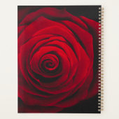 Vintage rote Rose auf schwarzem Hintergrund Planer (Rückseite)