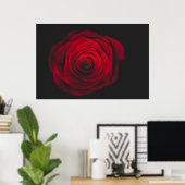 Vintage rote Rose auf schwarzem Hintergrund Poster (Heimbüro)