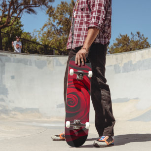 Vintage rote Rose auf schwarzem Hintergrund Skateboard