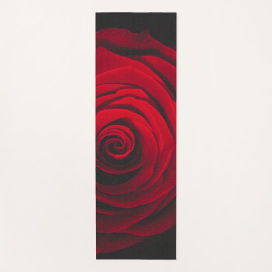 Vintage rote Rose auf schwarzem Hintergrund Yogamatte (Vorderseite)