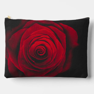 Vintage rote Rose auf schwarzem Hintergrund Zubehörtasche