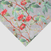 Vintage Rote Rose Blumengarten auf Grau Seidenpapier (Ausschnitt)