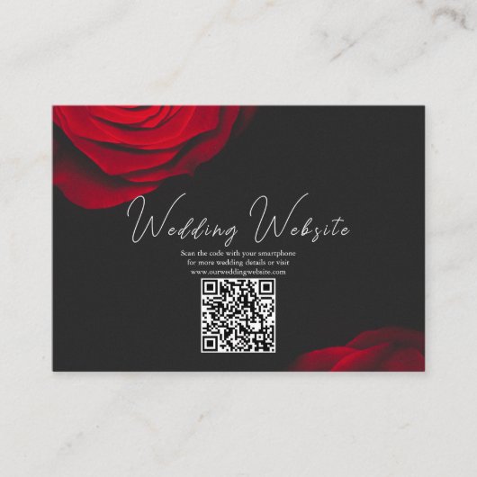 Vintage rote Rose Blütenhochzeit Begleitkarte (Vorderseite)