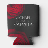 Vintage rote Rose Blütenhochzeit Dosenkühler (Rückseite)