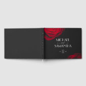 Vintage rote Rose Blütenhochzeit Gästebuch (Voll)