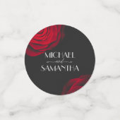 Vintage rote Rose Blütenhochzeit Konfetti (Klein Vorderseite)