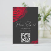 Vintage rote Rose Blütenhochzeit RSVP Karte (Stehend Vorderseite)