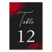 Vintage rote Rose Blütenhochzeit Tischnummer (Rückseite)