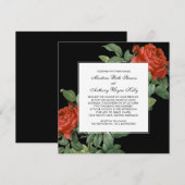 Vintage Rote Rose Botanische Hochzeit Einladung (Vorne/Hinten)