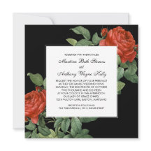 Vintage Rote Rose Botanische Hochzeit