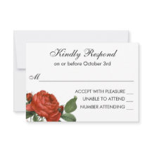 Vintage Rote Rose Botanische Hochzeit