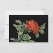 Vintage Rote Rose Botanische Hochzeit RSVP Karte (Rückseite)