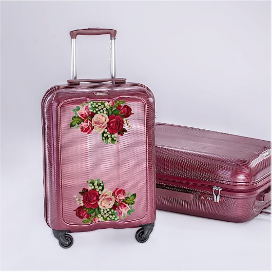 Vintage Rote Rose Bouquets Aufkleber