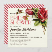 Vintage Rote Rose Brautdusche Einladung (Vorne/Hinten)