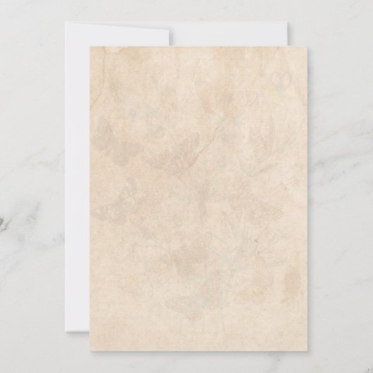 Vintage Rote Rose Einladung (Rückseite)