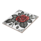 Vintage Rote Rose Fliese (Seite)