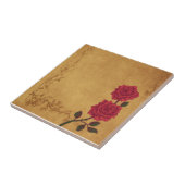 Vintage Rote Rose Fliese (Seite)