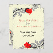 Vintage Rote Rose Grunge Save the Date Postkarte (Vorne/Hinten)