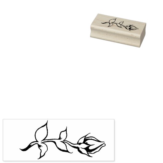 Vintage Rote Rose Gummistempel (Stempel)