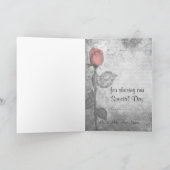 Vintage Rote Rose Hochzeit Dankeskarte (Innenseite)