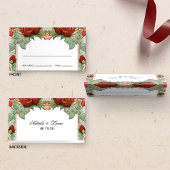 Vintage Rote Rose Hochzeitsmahlzeit Platzkarte