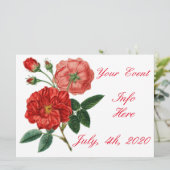 Vintage Rote Rose Illustration Thunder_Cove (Stehend Vorderseite)