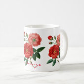 Vintage Rote Rose Illustration Thunder_Cove Kaffeetasse (VorderseiteRechts)