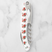 Vintage Rote Rose Illustration Thunder_Cove Kellnermesser (Rückseite)