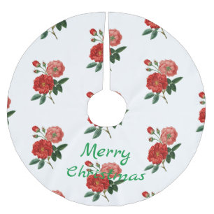 Vintage Rote Rose Illustration Thunder_Cove Polyester Weihnachtsbaumdecke