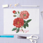 Vintage Rote Rose Illustration Thunder_Cove Seidenpapier (Handwerk)