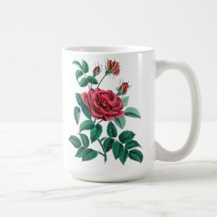 Vintage Rote Rose Kaffeetasse