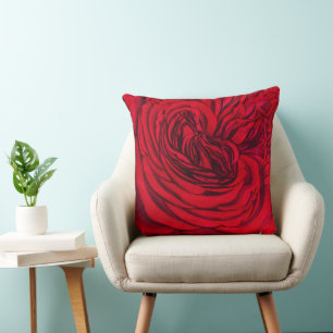 Vintage Rote Rose Kissen - Klassische Blüte
