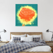 Vintage Rote Rose Kunst Leinwanddruck (Insitu (Schlafzimmer))