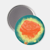 Vintage Rote Rose Kunst Magnet (Vorderseite/Rückseite)