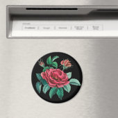 Vintage Rote Rose Magnet (In Situ (Geschirrspüler))