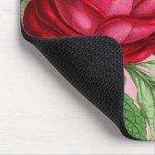 Vintage Rote Rose mit Ihrem Namen Mousepad (Ecke)