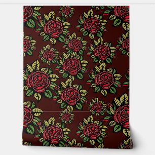 VINTAGE ROTE ROSE nahtlos Tapete