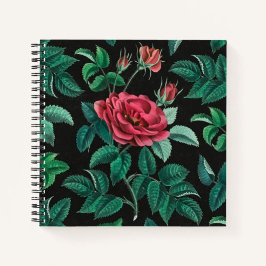 Vintage Rote Rose Notizblock (Vorderseite)