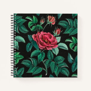 Vintage Rote Rose Notizblock