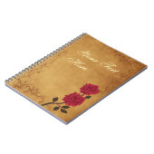 Vintage Rote Rose Notizblock (Linke Seite)