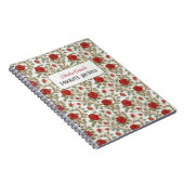 Vintage Rote Rose Personalisiert Rezept Notebook Notizblock (Rechte Seite)