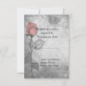 Vintage Rote Rose RSVP Karte (Rückseite)