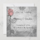 Vintage Rote Rose Save The Date (Rückseite)