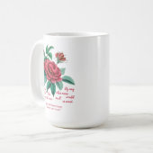 Vintage Rote Rose Shakespeare "Romeo und Julia" Kaffeetasse (Vorderseite Links)