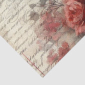 Vintage Rote Rose und botanische Collage Decoupage Seidenpapier (Detail)